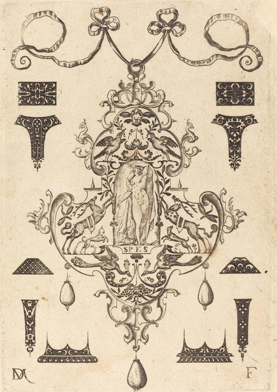 Large Pendant, Hope Standing at Centre by Daniel Mignot