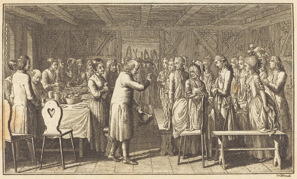 A Welcome Guest by Daniel Nikolaus Chodowiecki
