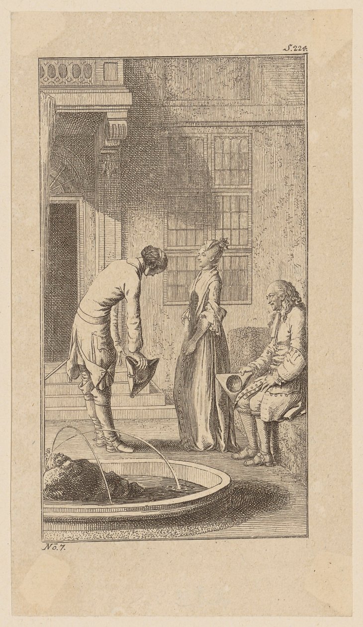 Arrival in Basilgrove with Miss Henley and her Grandfather, Plate 7 from "Life Remarks and Opinions of Johann Bunkel" by Daniel Nikolaus Chodowiecki