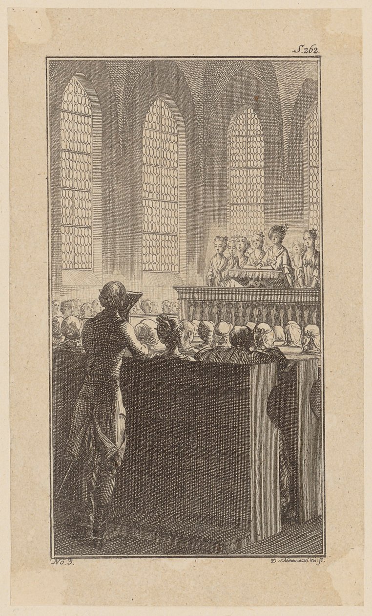 Bunkel in a Chapel at Morning Prayer, Plate 3 from 