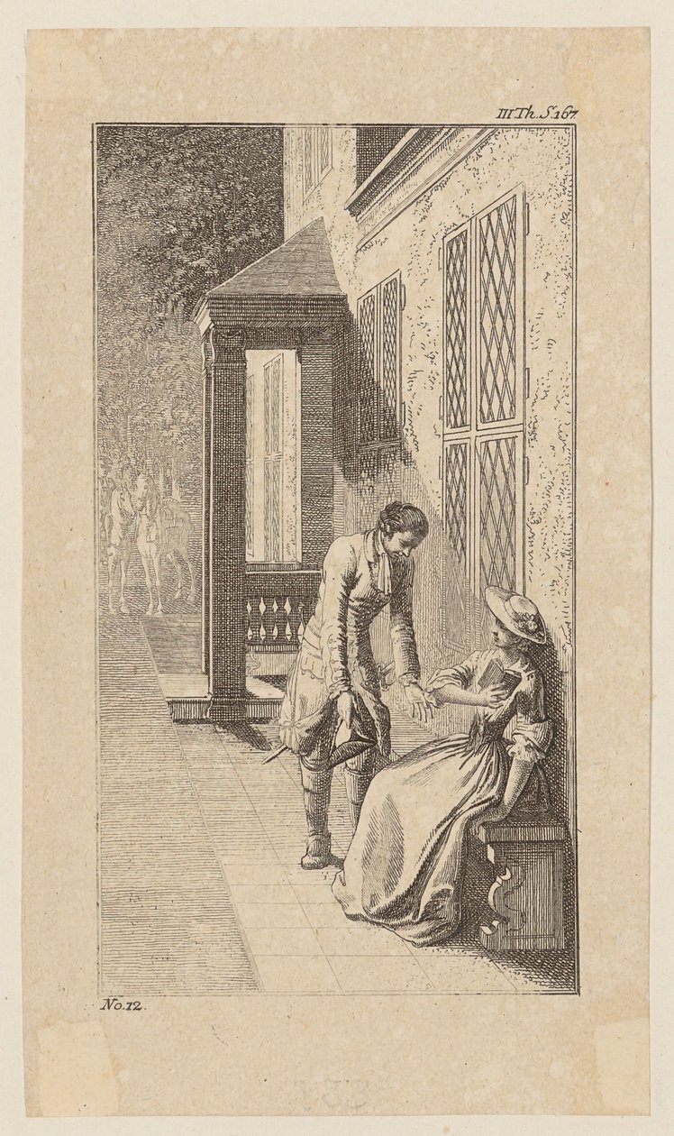 Bunkel Bows Before Miss Marinda Bruce, Plate 9 from “The Life, Observations and Opinions of Johann Bunkel” by Daniel Nikolaus Chodowiecki