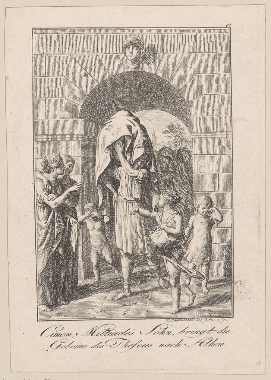 Cimon, Son of Miltiades, Brings the Bones of Theseus to Athens, Plate 6 to Becker