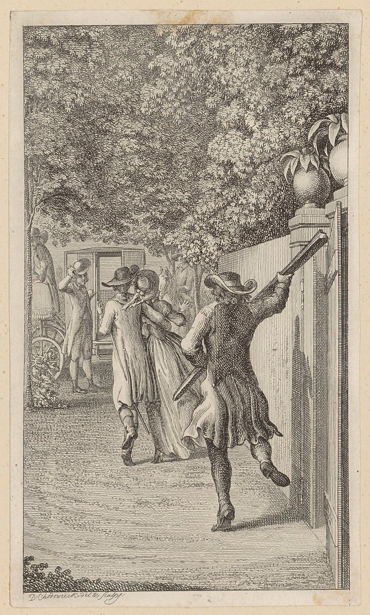 Clarisse is Abducted by Lovelace by Daniel Nikolaus Chodowiecki
