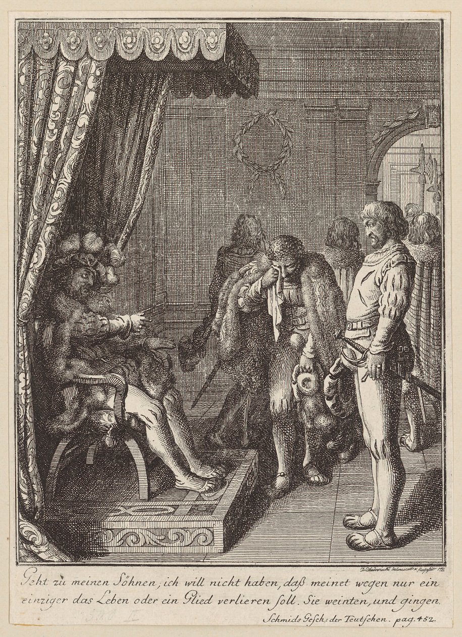 Noble Scene from the Life of Louis the Pious by Daniel Nikolaus Chodowiecki