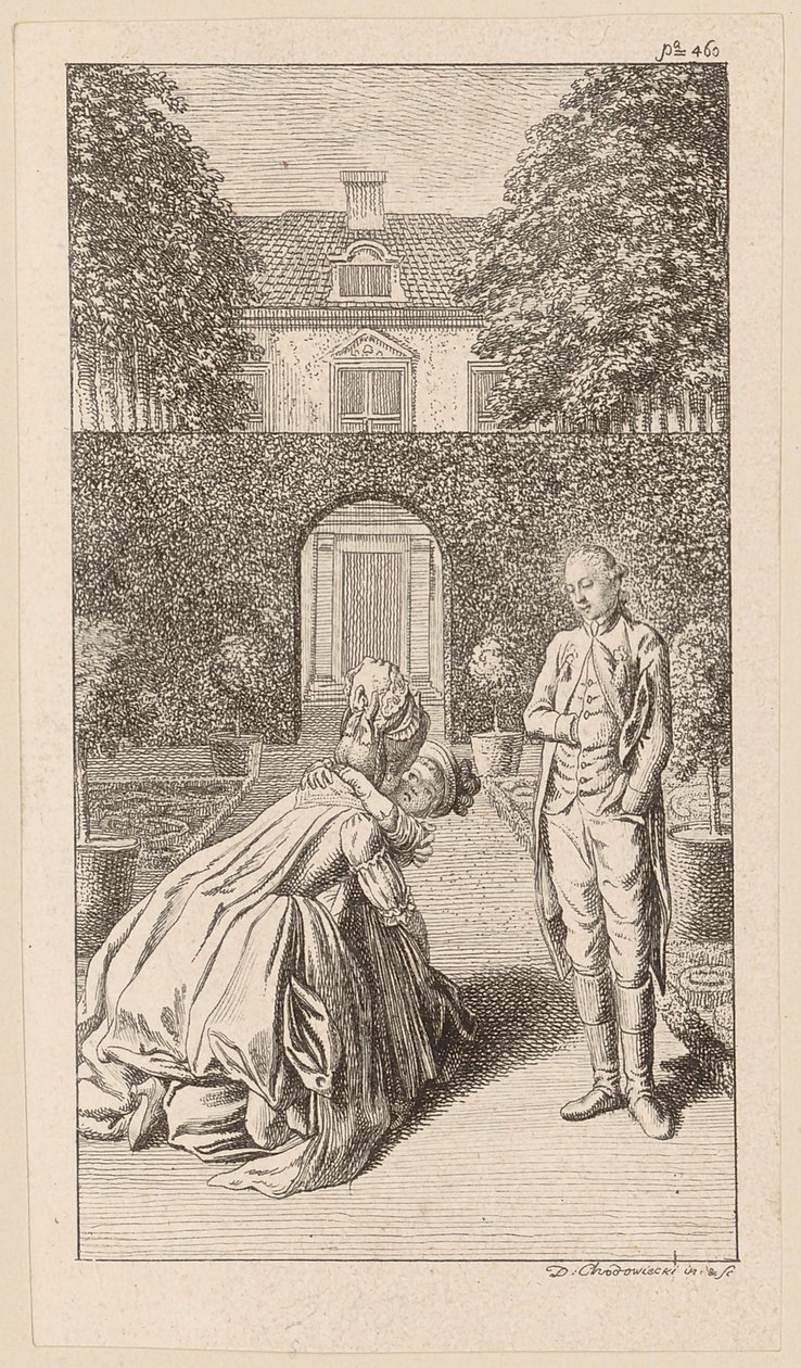 Mrs. W. Kisses Her Daughter, as Alexander Looks Down by Daniel Nikolaus Chodowiecki