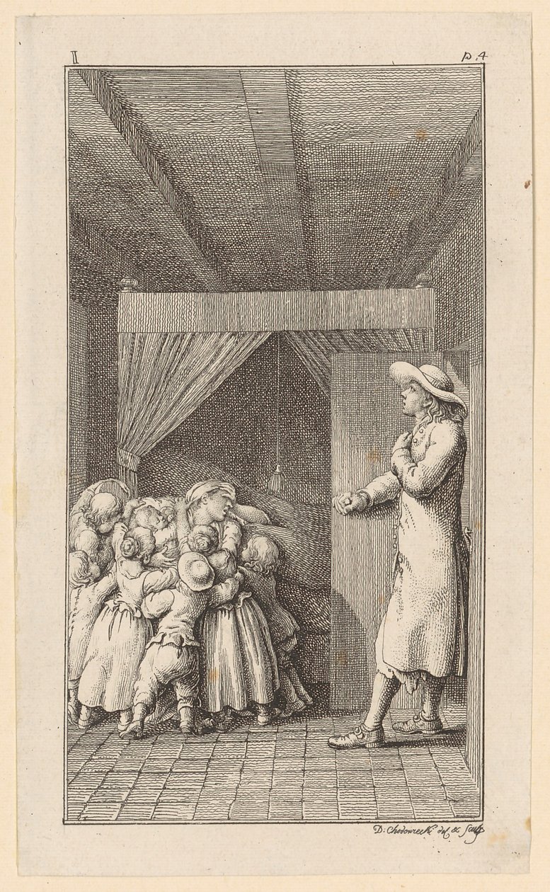 Gertrud in Bed with an Infant by Daniel Nikolaus Chodowiecki