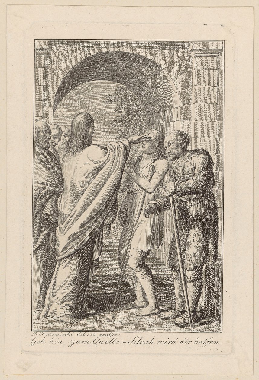 Jesus Heals a Blind Man by Daniel Nikolaus Chodowiecki