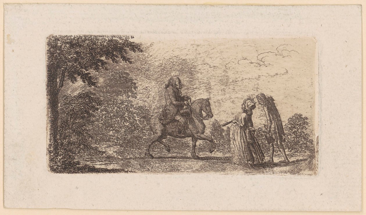 Little Riding Gentleman with the Lady by Daniel Nikolaus Chodowiecki