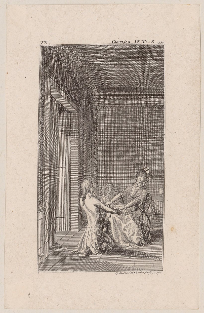 Lovelace Presses Clarisse with His Proposals by Daniel Nikolaus Chodowiecki