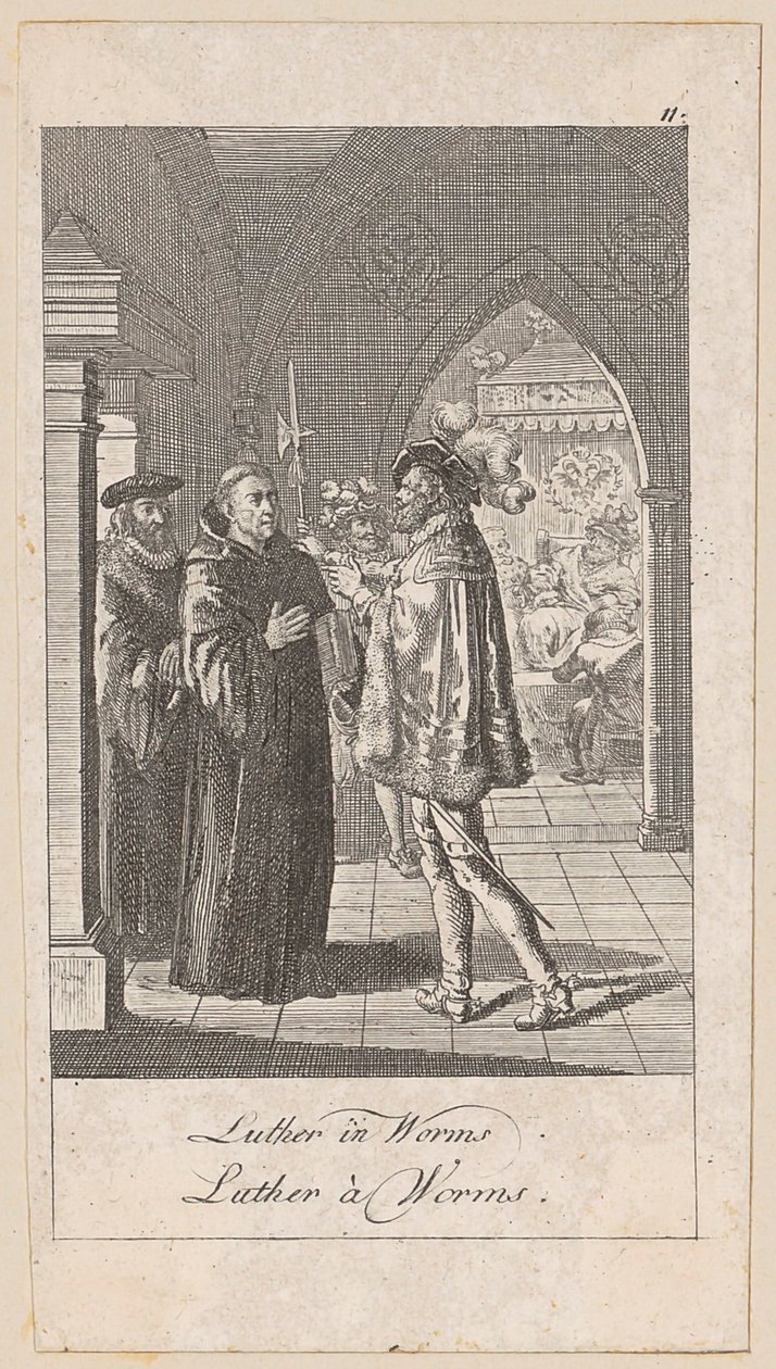 Luther in Worms, plate 11 from the series "Ancient, Medieval and Modern History" by Daniel Nikolaus Chodowiecki