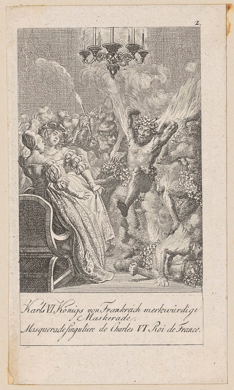 Remarkable Masquerade of Charles VI of France, Sheet 2 of the Series "Older, Middle and Modern History" by Daniel Nikolaus Chodowiecki