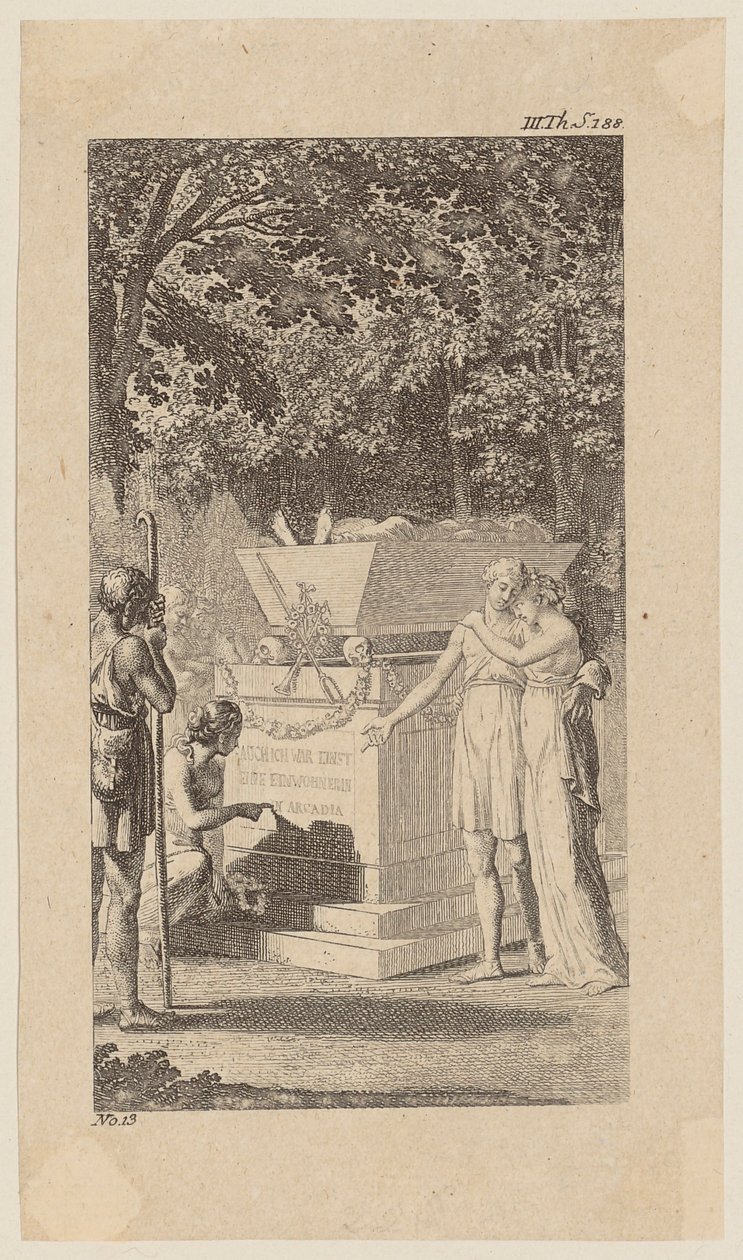 Miss Bruce with Her Friend at a Tomb, Plate 12 from 