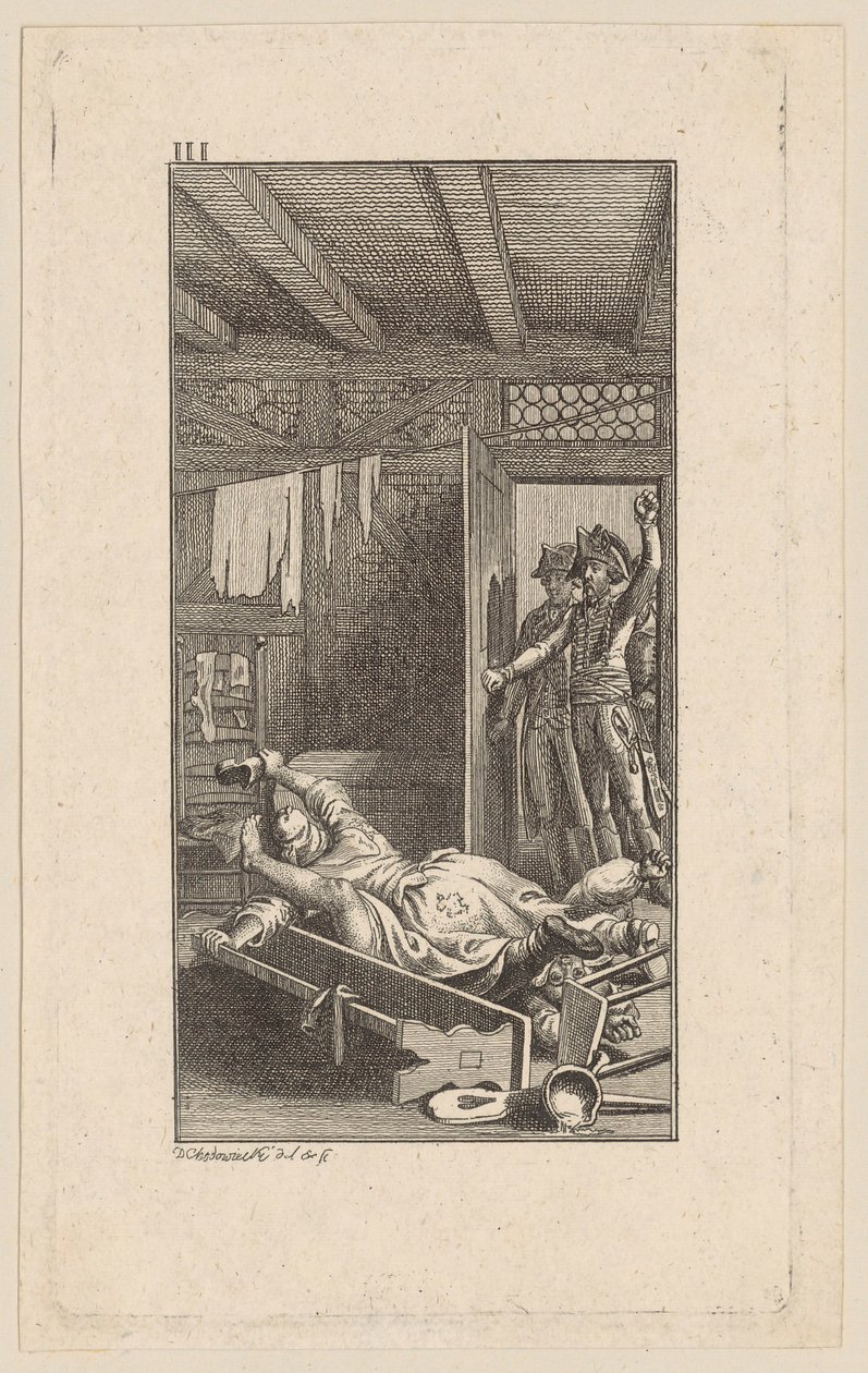 Siegfried von Lindenberg Surprises His Schoolmaster in a Domestic Scene by Daniel Nikolaus Chodowiecki