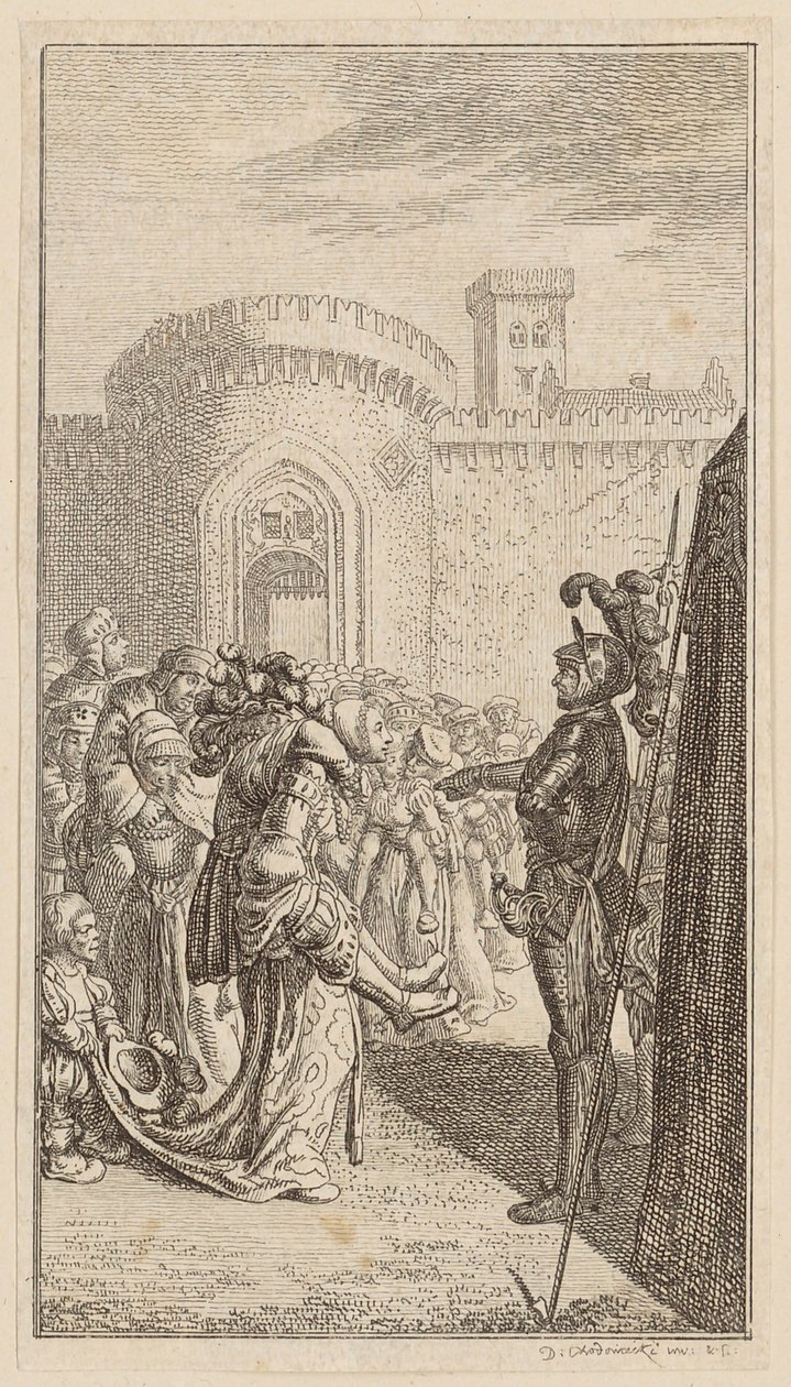 Women of Weinsberg, Plate 6 from the first edition of "Poems by Gottfried August Bürger" by Daniel Nikolaus Chodowiecki
