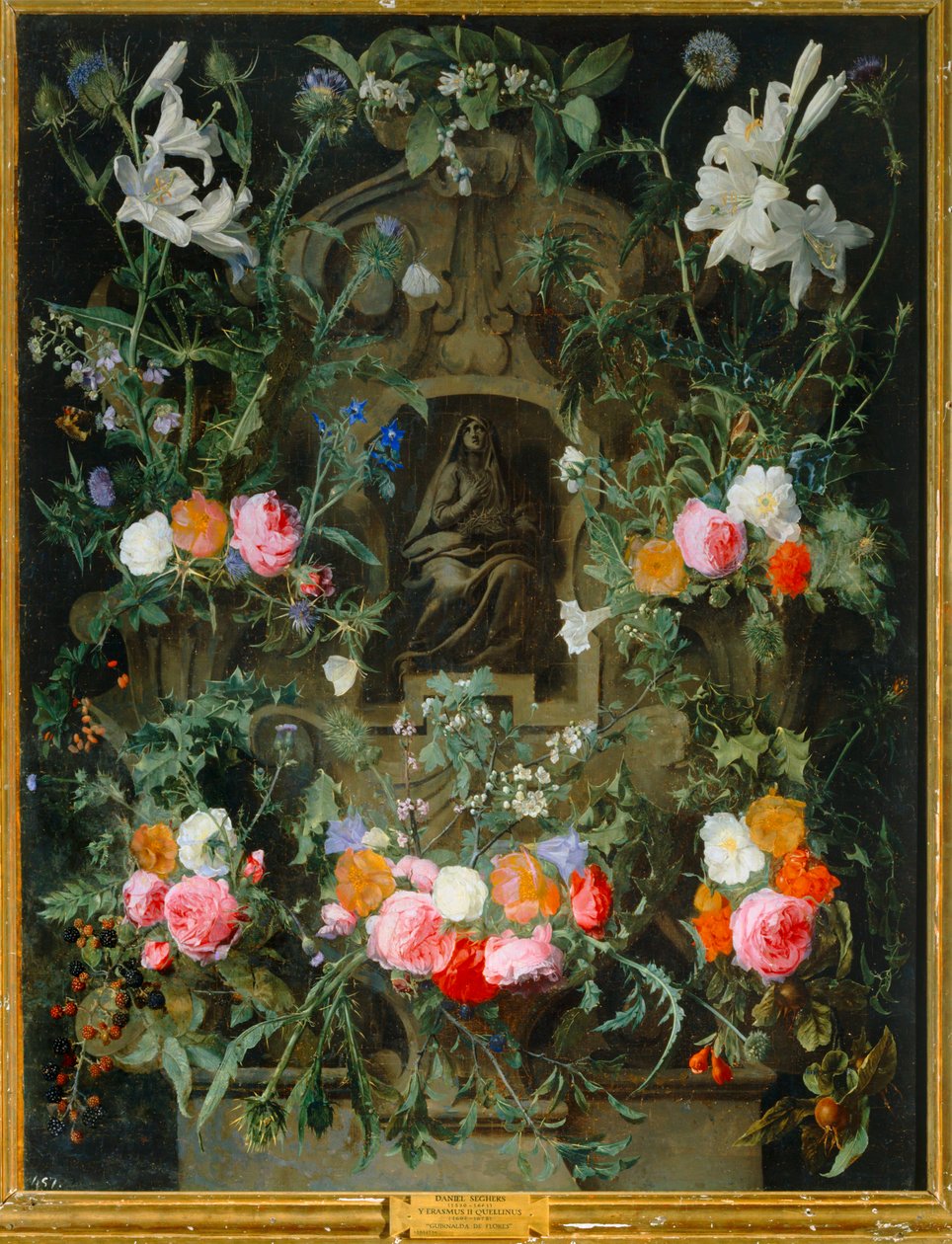 The Virgin in a Wreath of Flowers by Daniel Seghers