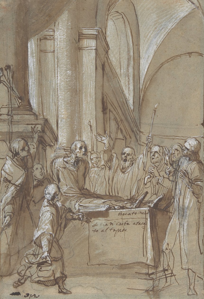 Raymond Diocrès Speaking During His Funeral from the Life of Saint Bruno of Cologne by Daniele Crespi