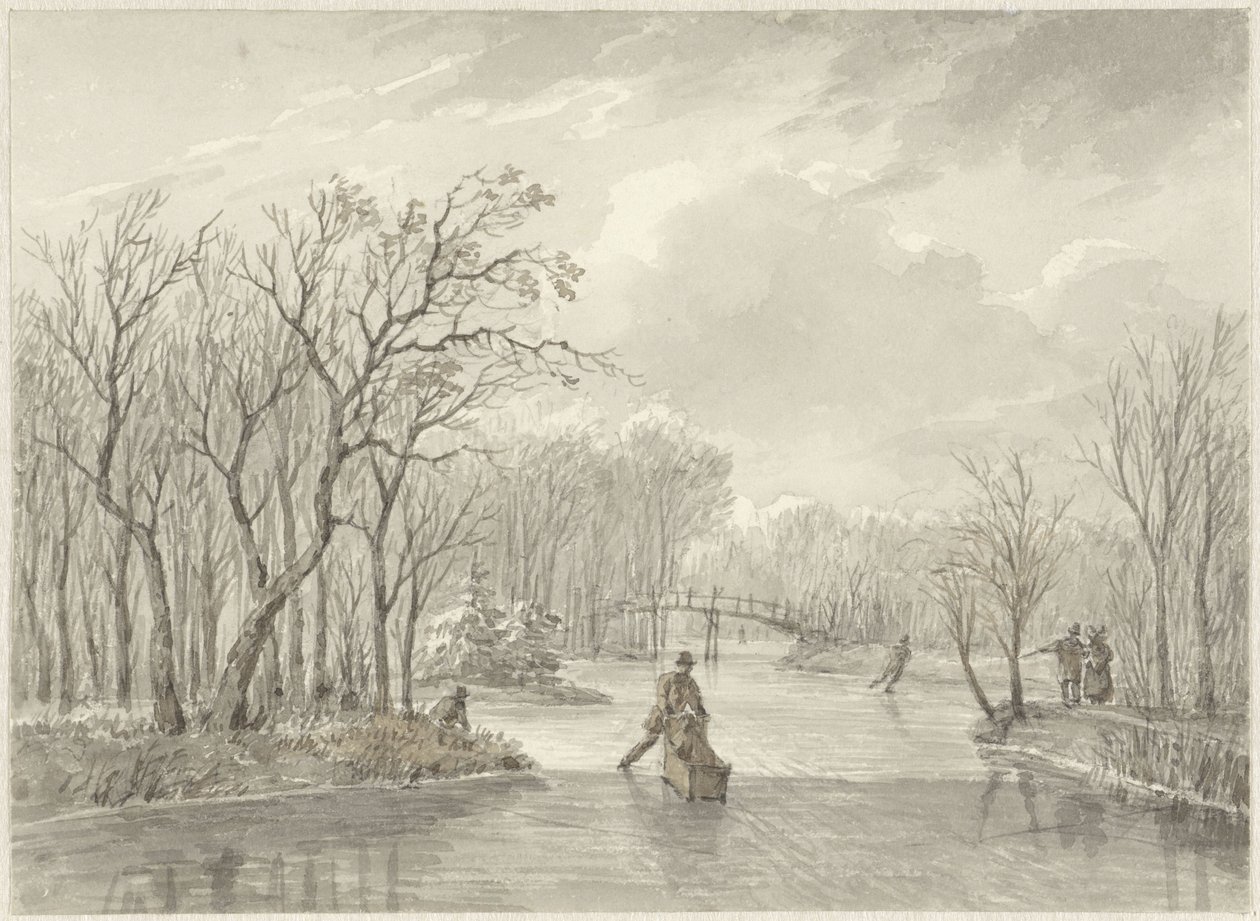 Winter Scene by Daniël van Oosterhoudt