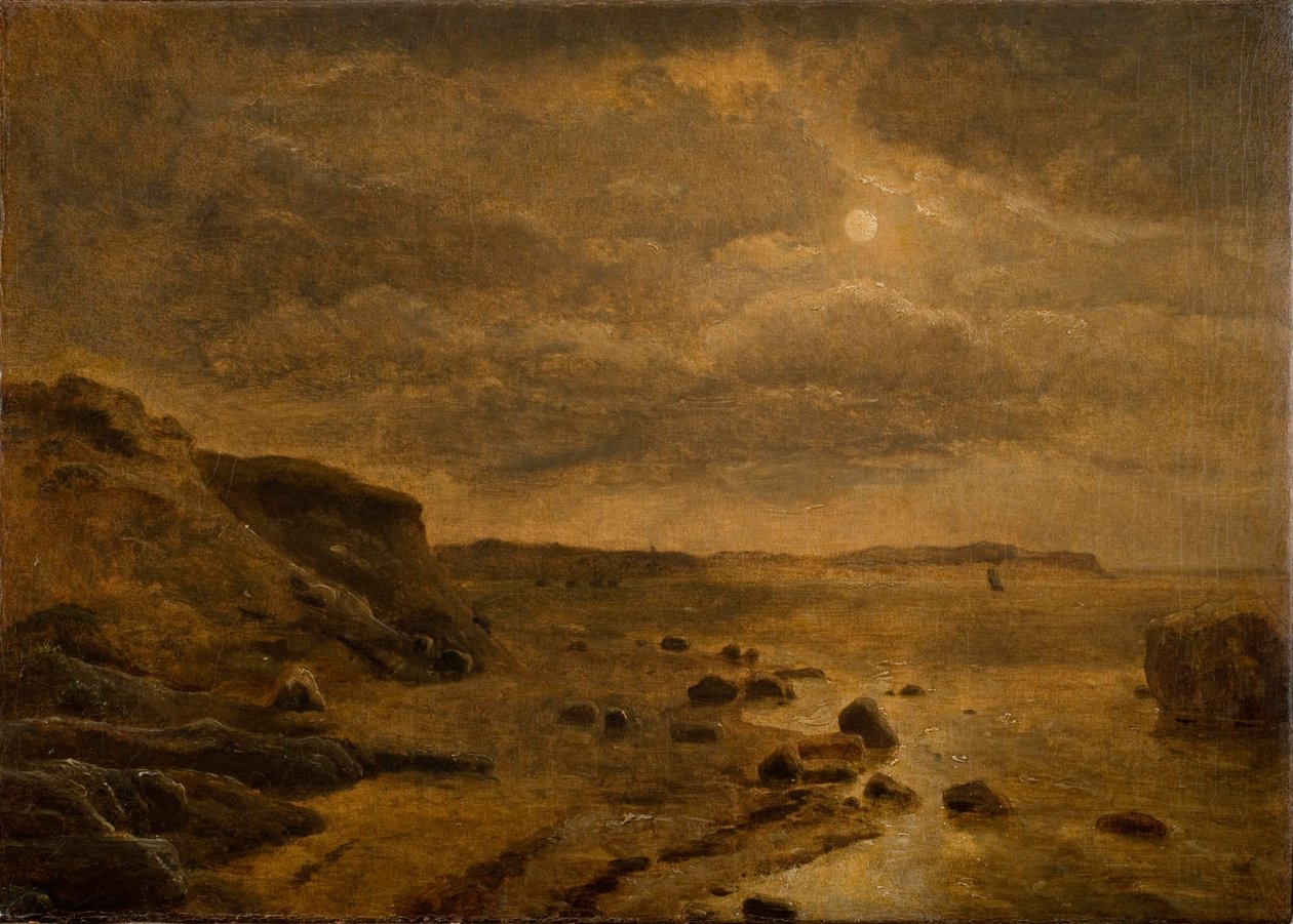 Moonlight. The west coast of Jutland at Bovbjerg by Dankvart Dreyer