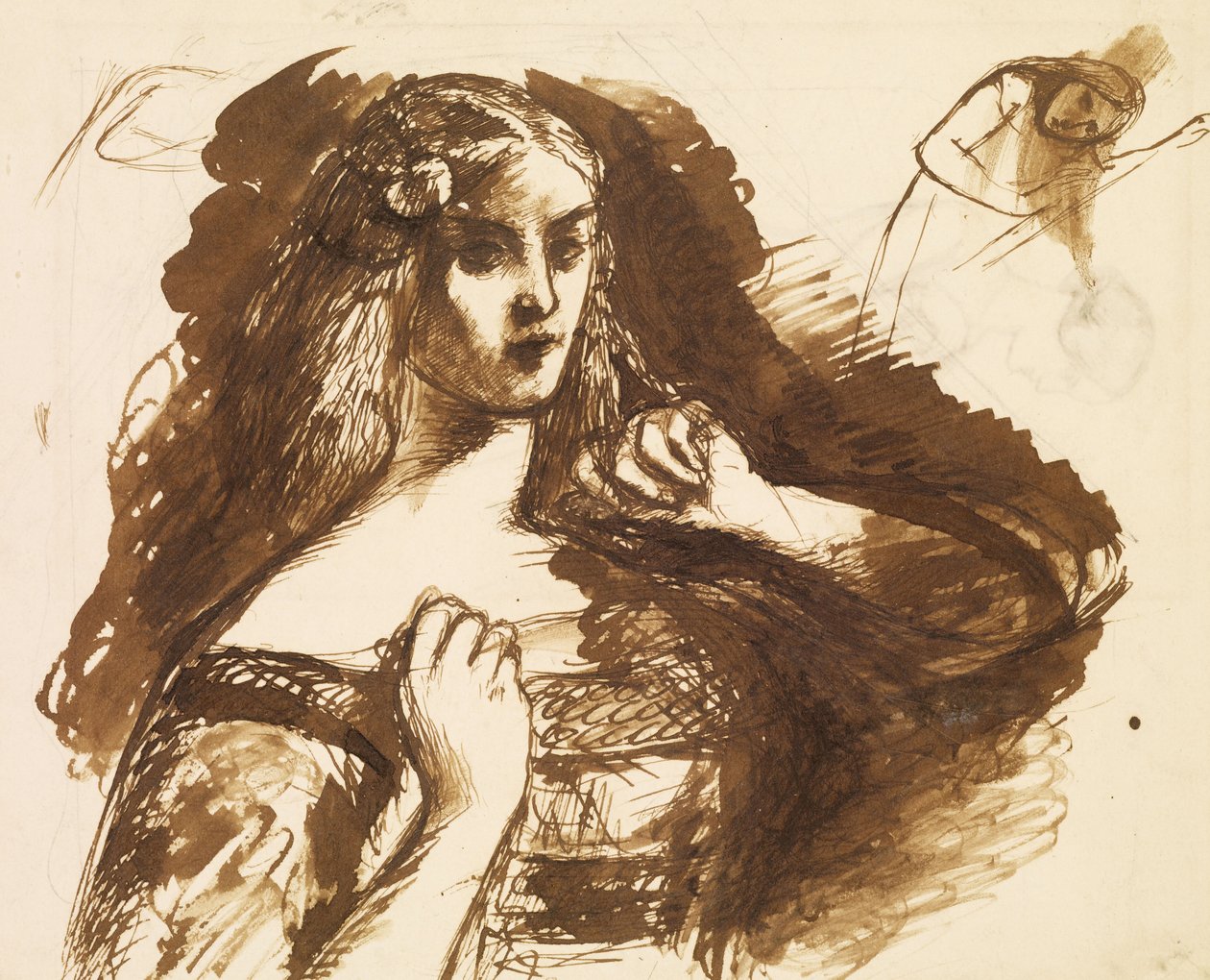Half-Length Sketch of a Young Woman
