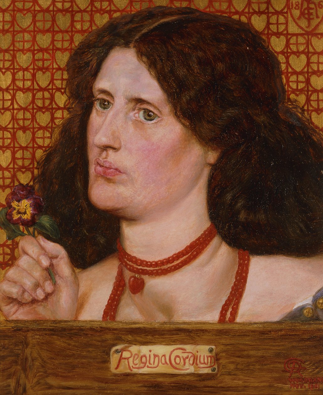 Regina Cordium - Portrait of Ellen Heaton by Dante Gabriel Charles Rossetti