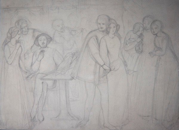 Study for Benedick and Beatrice by Dante Gabriel Charles Rossetti