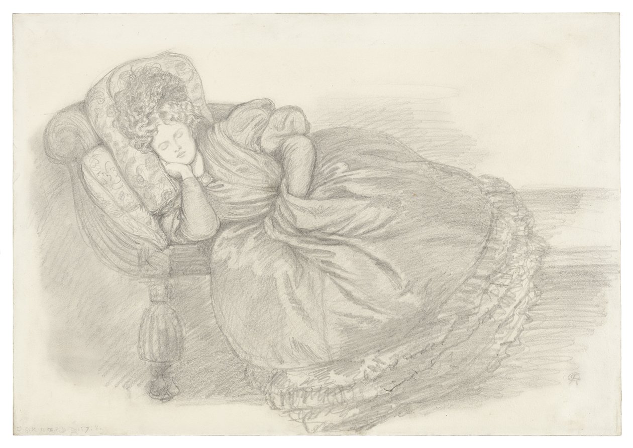 Study of Fanny Cornforth, Asleep on a Chaise-Longue by Dante Gabriel Rossetti