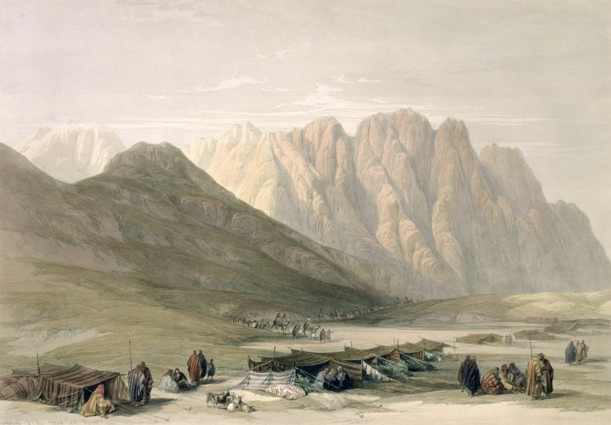Encampment of the Aulad-Said, Mount Sinai, February 18th 1839, plate 110 from Volume III of 