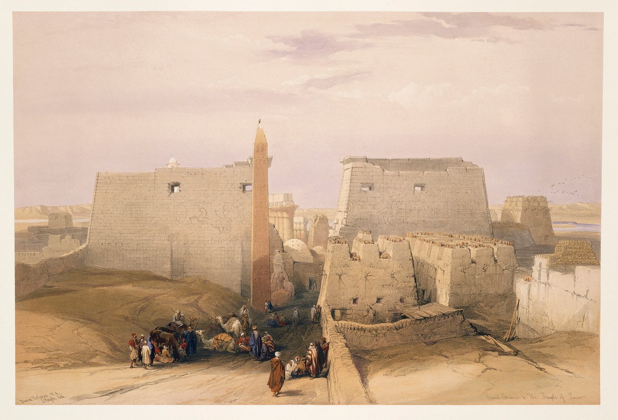 Entrance to Temple of Luxor, Engraving Based on Drawing by David Roberts by David (after) Roberts