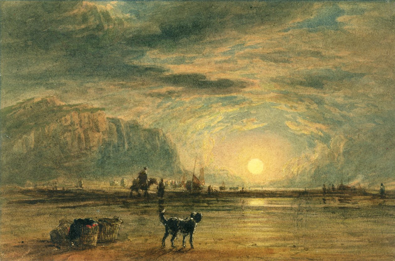 Beach Scene - Sunrise by David (attr. to) Cox