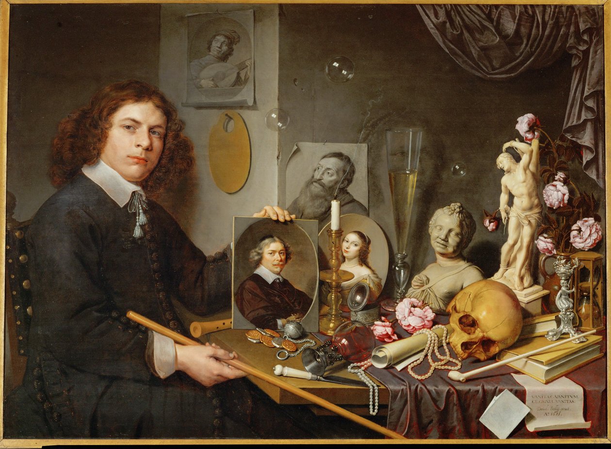 Vanitas, Self-Portrait of David Bailly by David Bailly