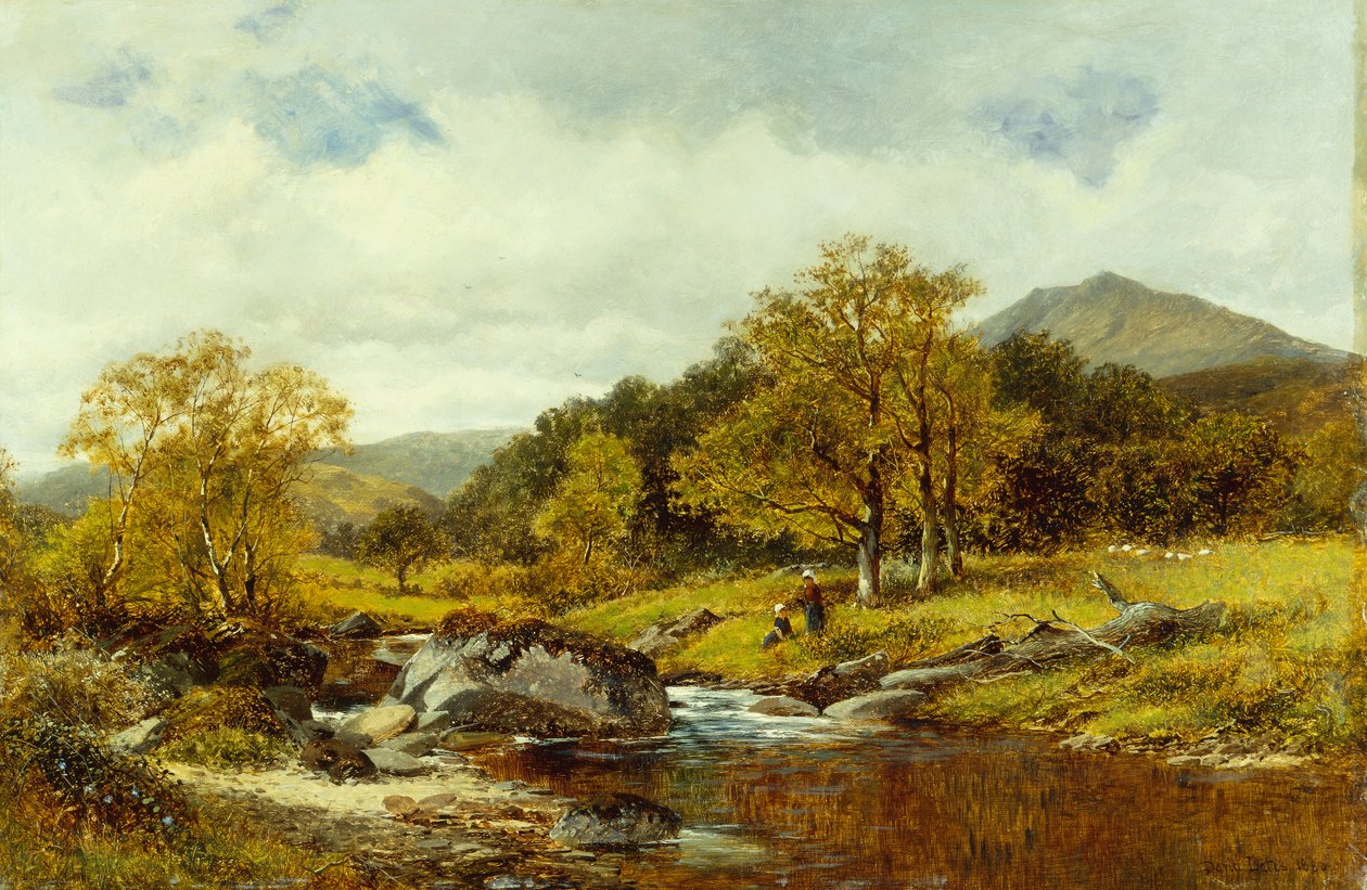 On the Riverbank by David Bates: Premium art reproduction