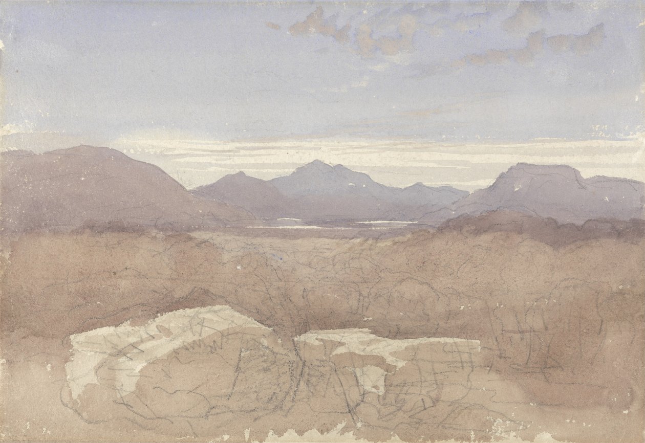A Mountainous View, North Wales, c.1818 by David Cox