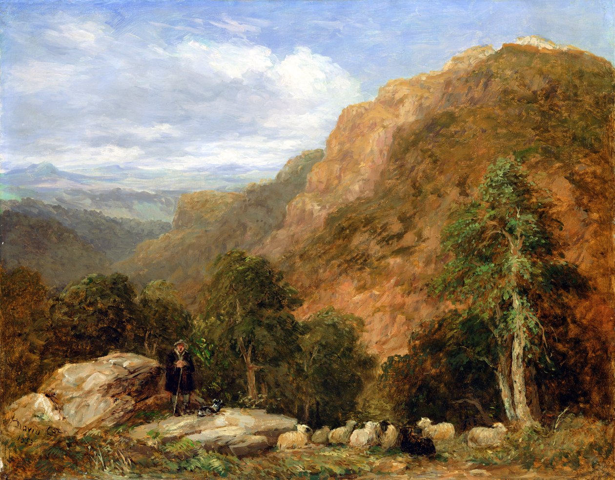 A View from above Bettws-y-Coed, Moel Siabod and the Snowdon Range in the Distance by David Cox