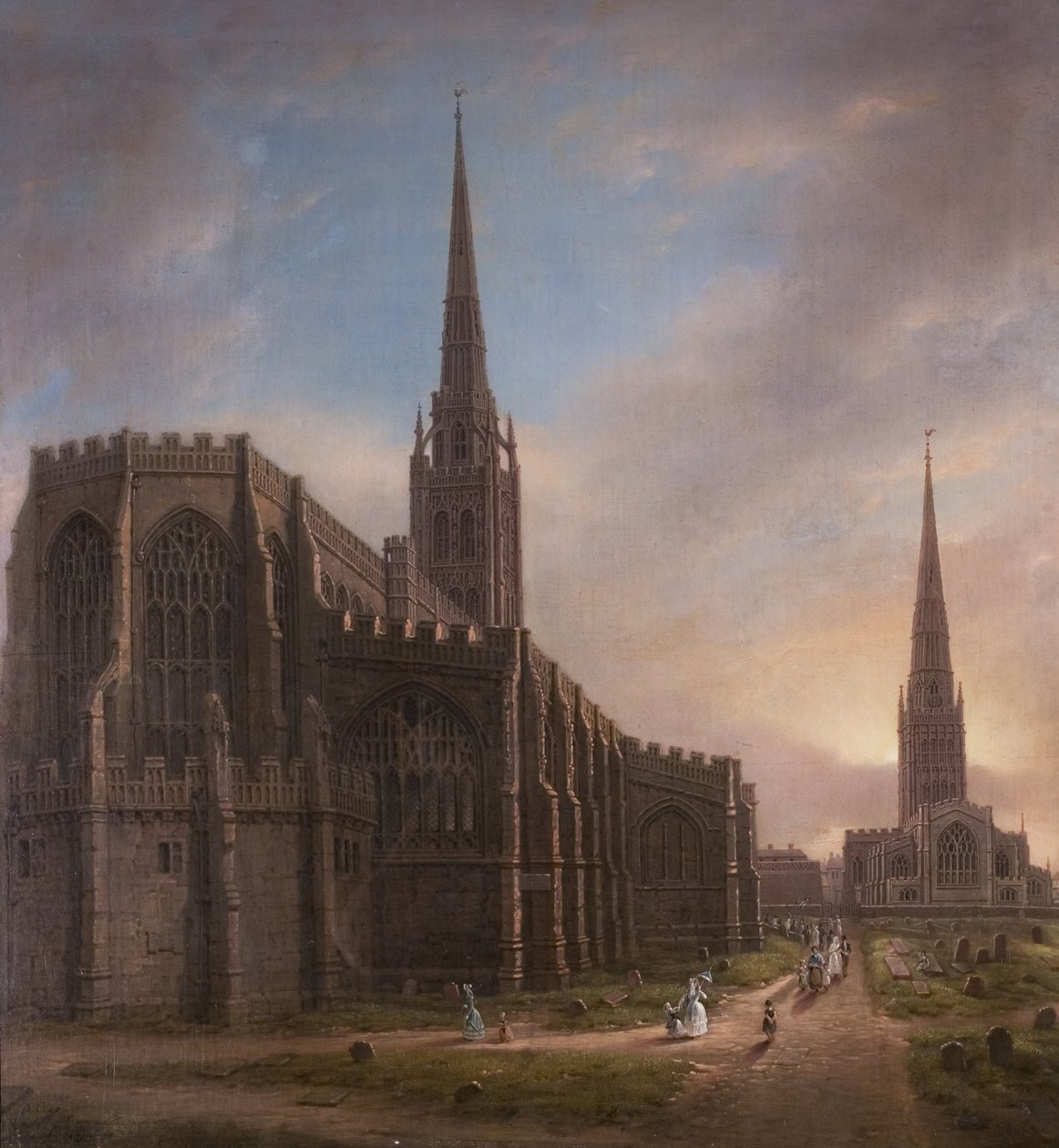 St. Michaels and Holy Trinity Churches, from the North East, Coventry by David Gee