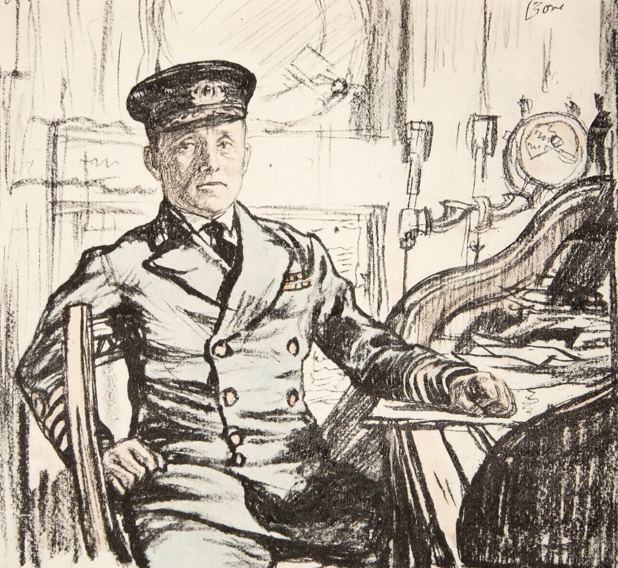 Captain Cyril Fuller RI Navy, illustration from 