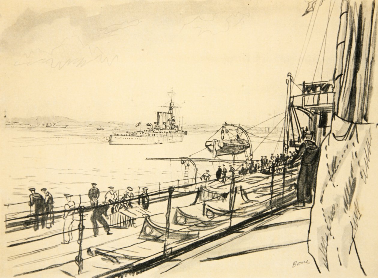 From the after deck of a battleship, illustration from 
