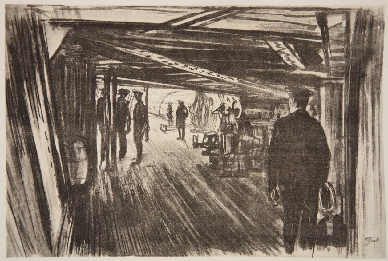 On board a battle-cruiser: between decks, illustration from 