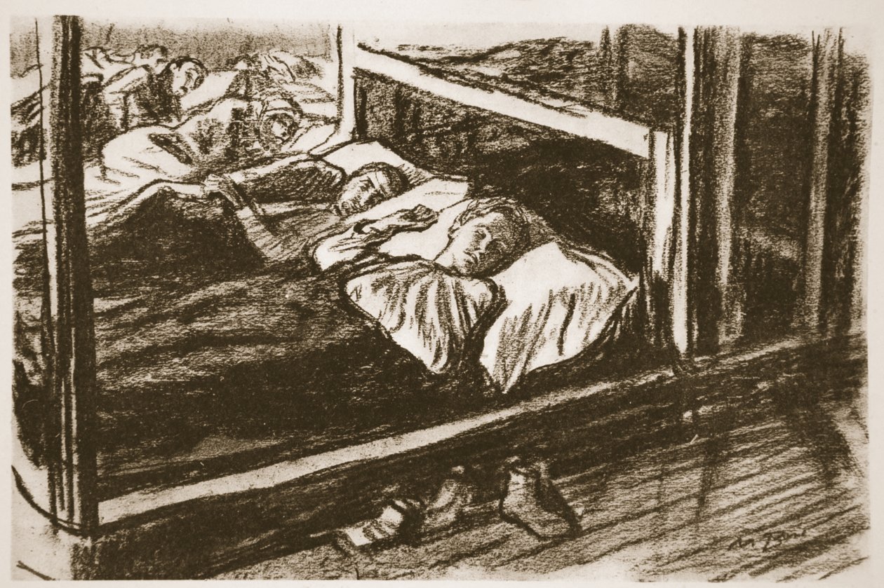 Sleeping wounded from the Somme, illustration from 