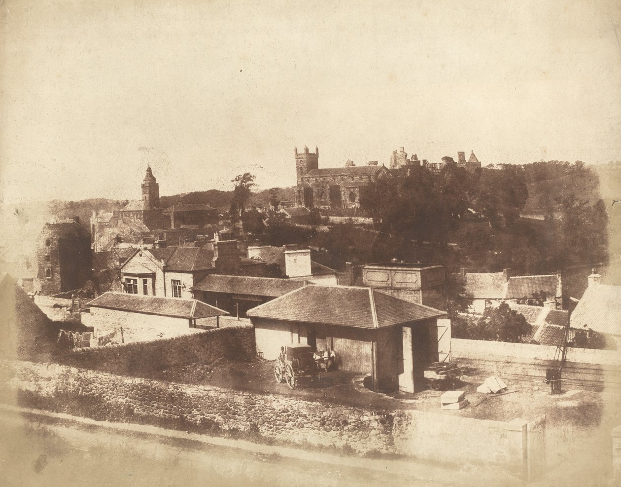 Linlithgow, from the Railway Station, with the Town Hall, St. Michael