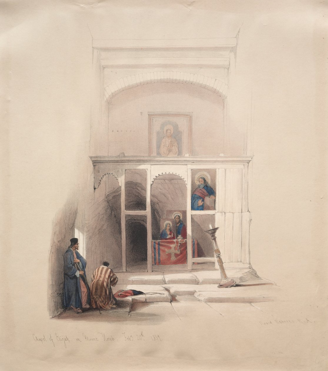 Chapel of Elijah on Mount Horeb by David Roberts