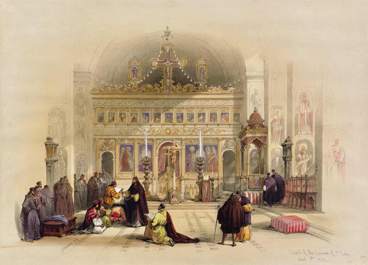 Chapel of the Convent of St. Saba, 5th April 1839, from Volume II 'The ...