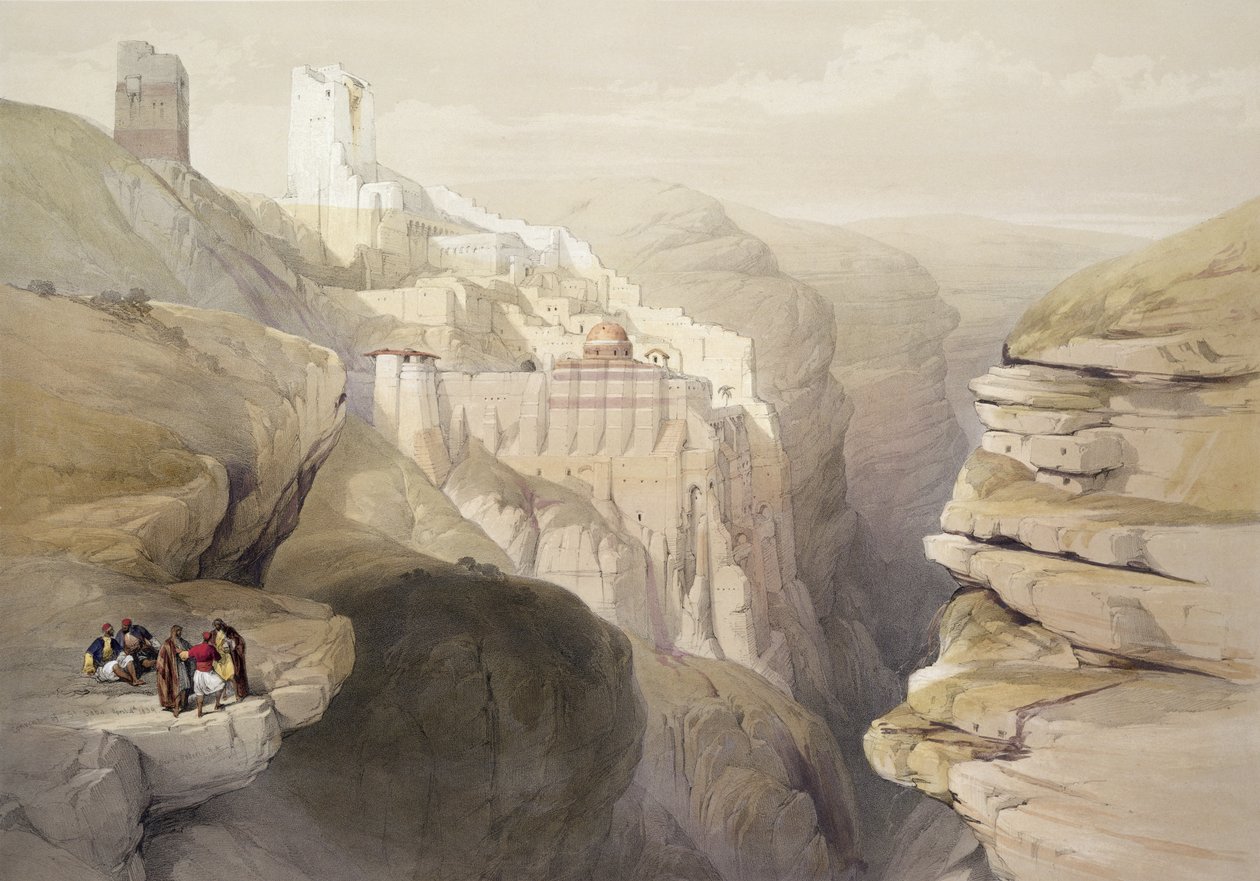Convent of St. Saba, April 4th 1839, plate 51 from Volume II of 