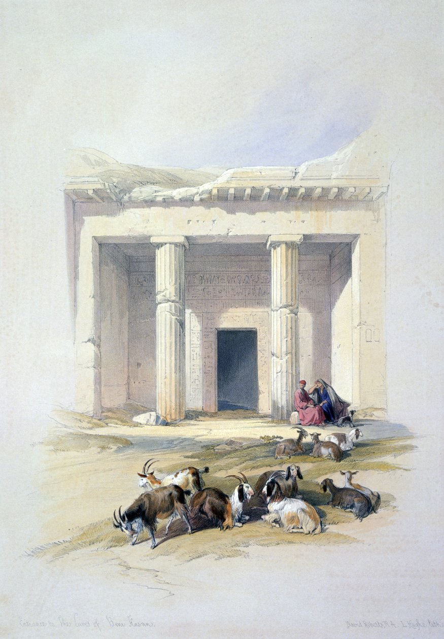 Entrance to the Caves at Beni Hasan by David Roberts