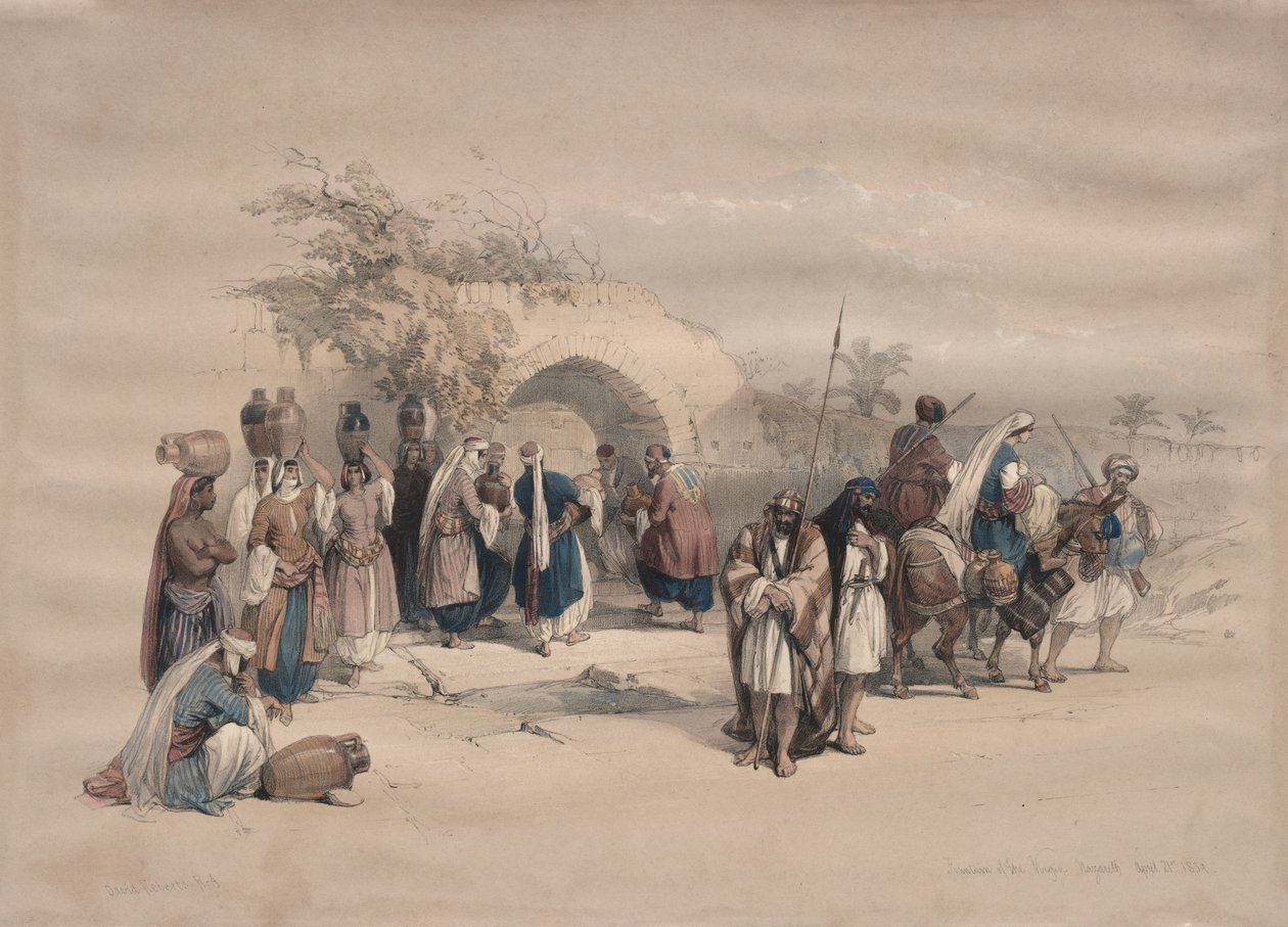 Fountain of the Virgin, Nazareth by David Roberts