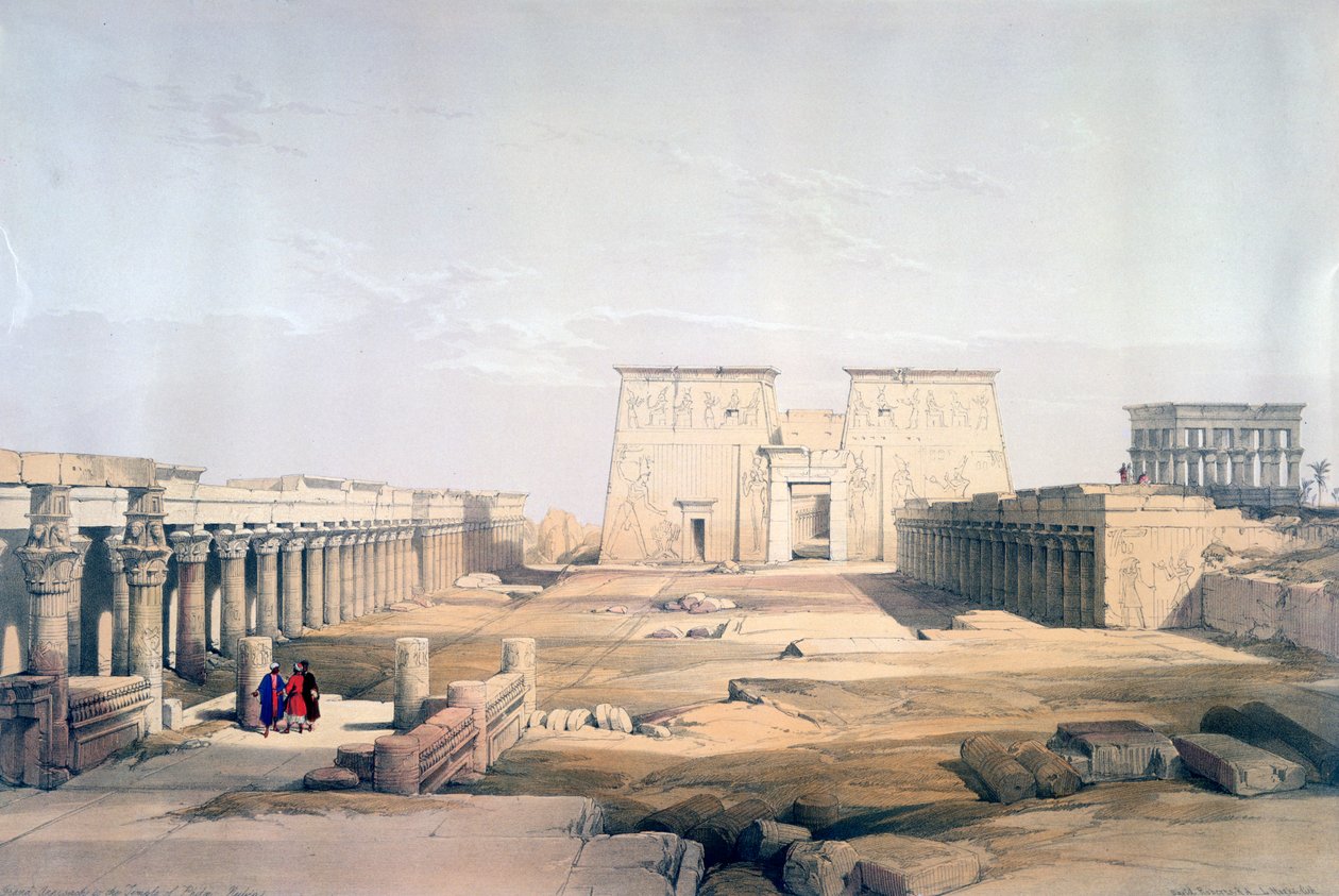Grand Approach to the Temple of Philae, Nubia, 19th century by David Roberts
