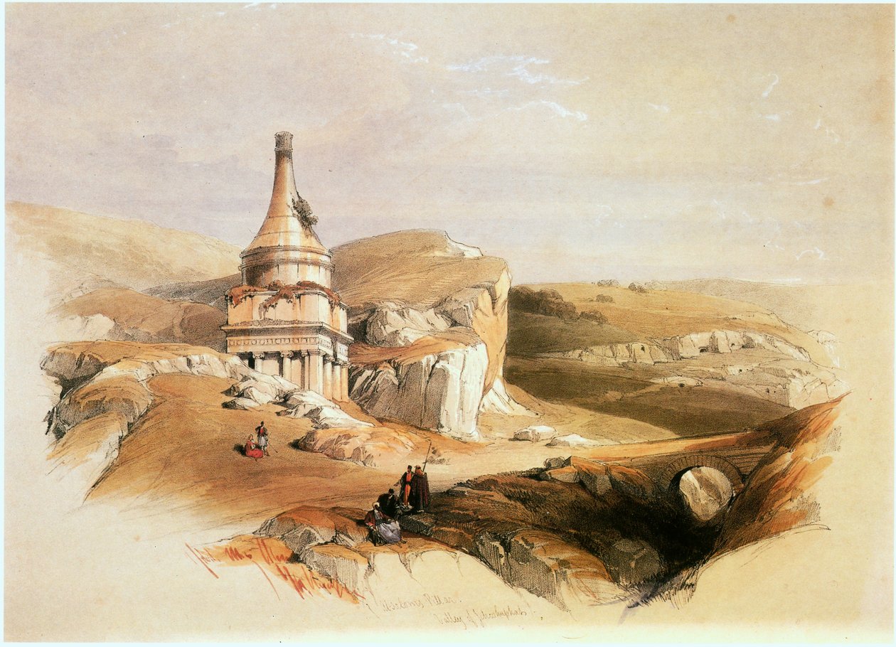 In the Holy Land: Jerusalem, Kidron Valley, Tomb of Absalom by David Roberts