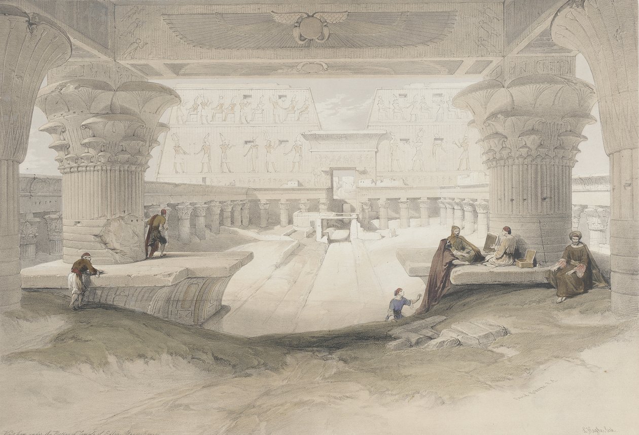 Portico of Temple of Edfu by David Roberts