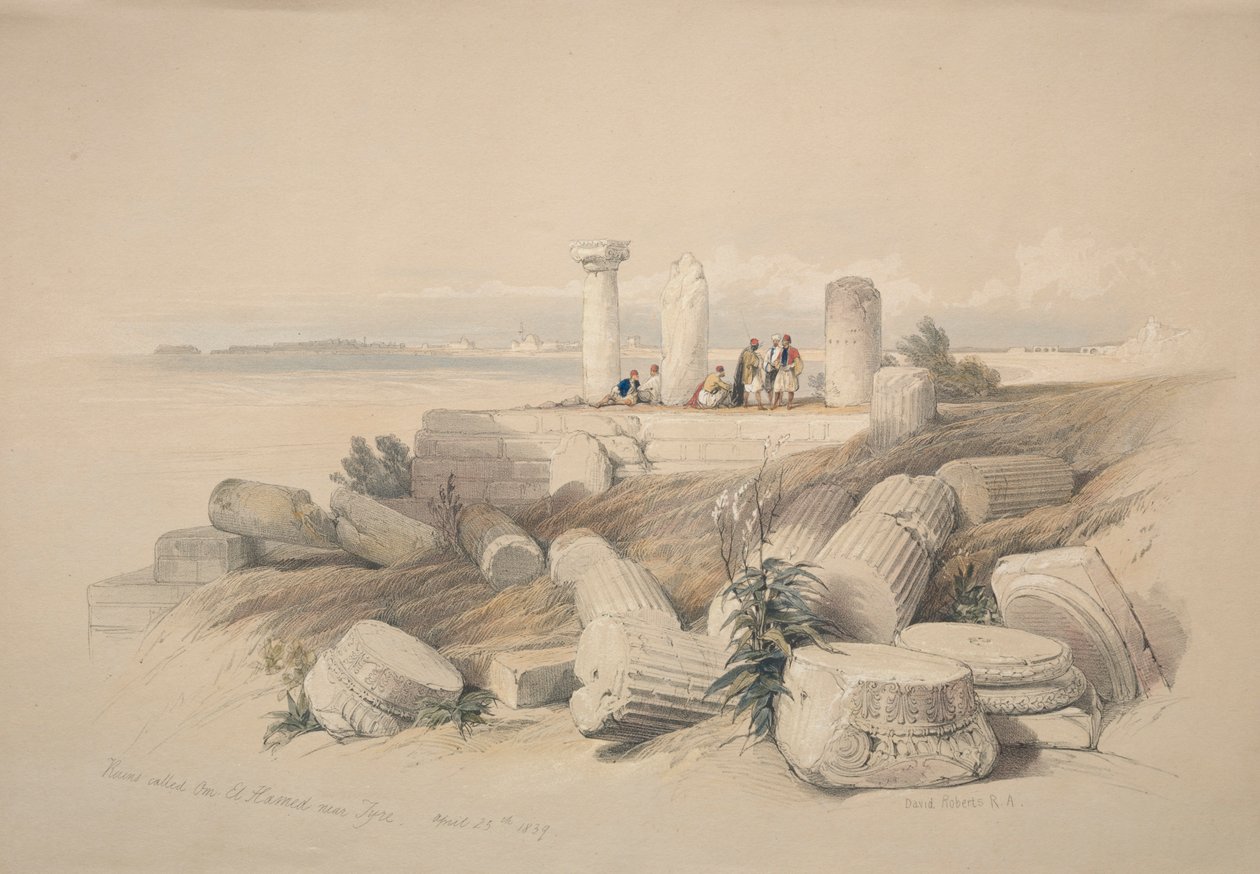 Ruins Called Om El Hamed near Tyre by David Roberts