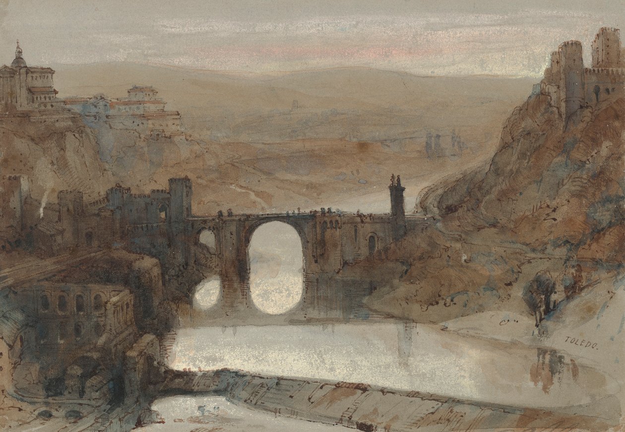 The Bridge of Toledo, Near Madrid, Spain by David Roberts