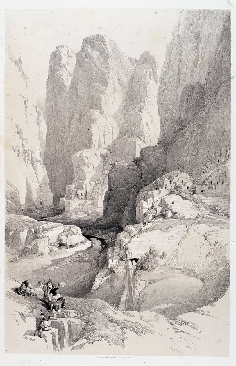 The Theatre (entrance to Petra), drawing made on 10/03/1839 in 